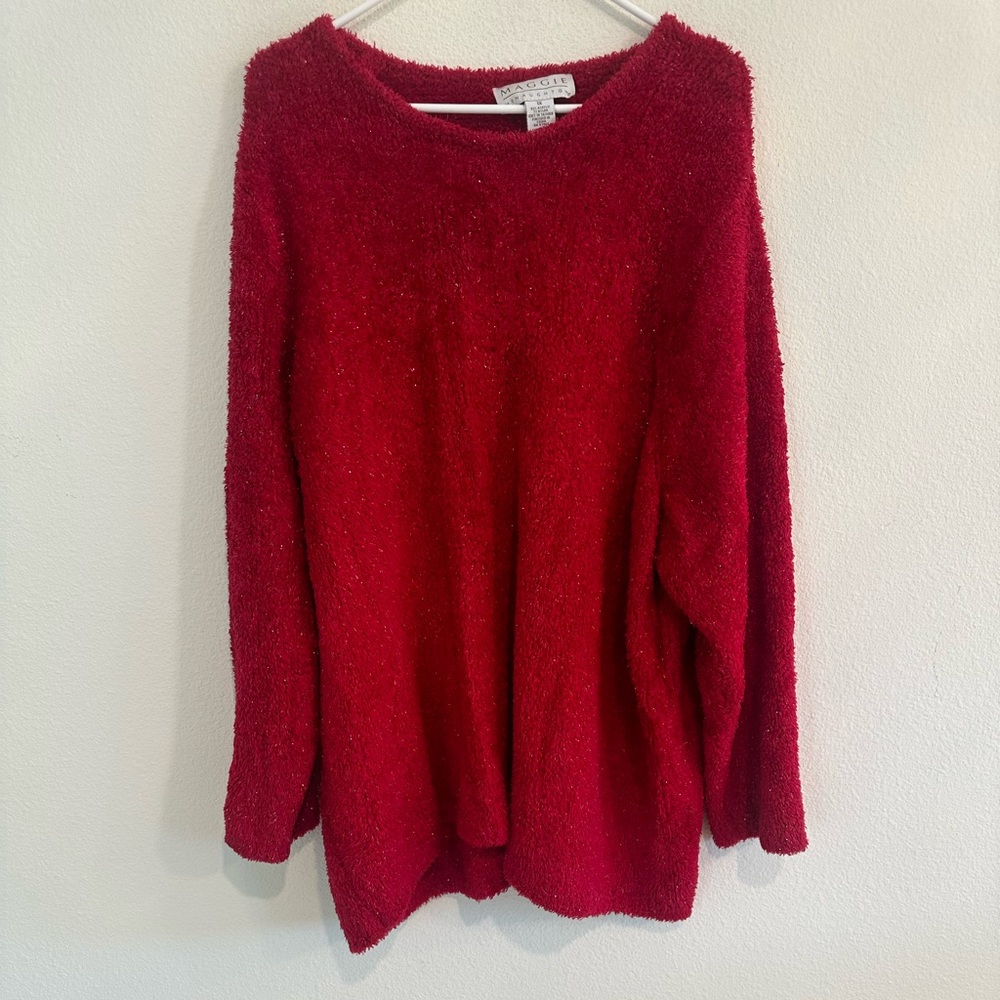 Maggie McNaughton soft vantage Red cuddly Sweater